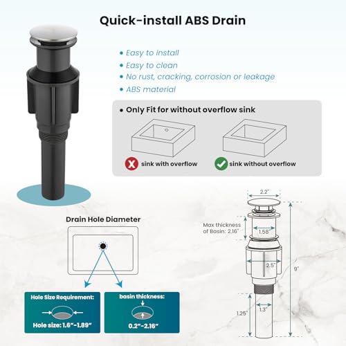 gotonovo Bathroom Vessel Sink Faucet Single Handle Brass Long Reach Bathroom Faucet 1 Hole Deck Mounted Mixer Tap with Pop Up Drain Brushed Nickel