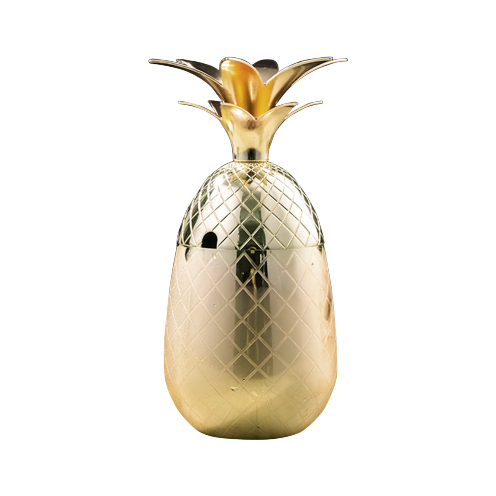 wendunide Glass&Bottle Stainless Steel Pineapple Glass Creative Personality Modulation Cocktail Glass Cocktail Glass Gold