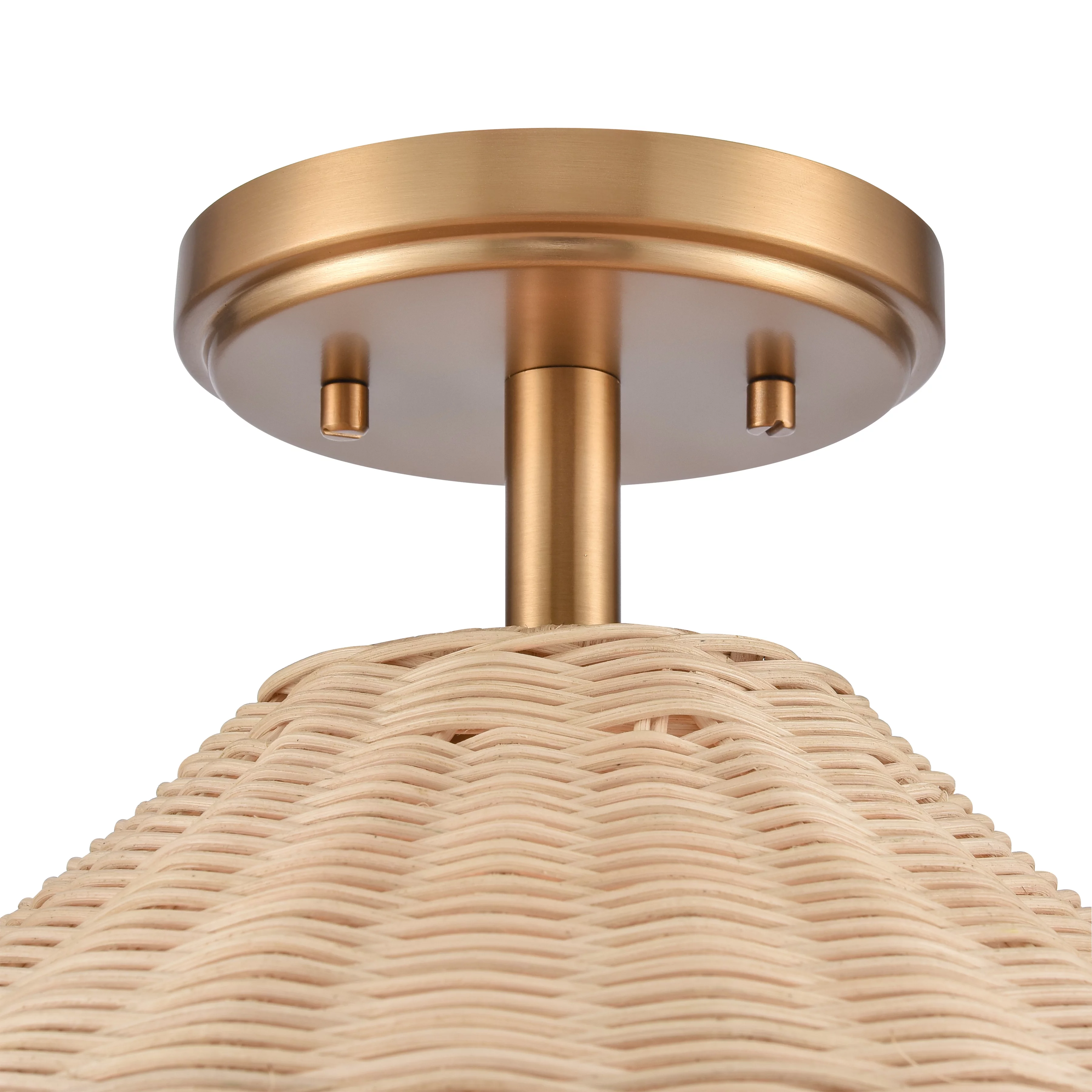 Elk Home Rydell 1 Light Semi Flush Mount, Transitional, Brushed Gold