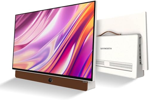 Skyworth 24-Inch Portable Smart Screen with Google TV, 3-Hour Battery Life 24P100 Companion Series 1080P FHD, Matte Screen, HDR10, Dolby Audio, LED, Bluetooth, Chromecast and Google Assistant