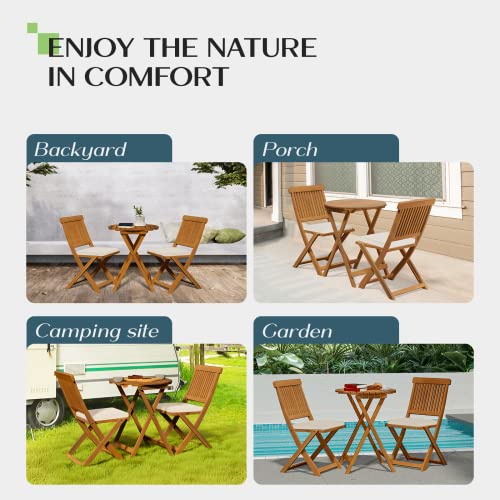 IDZO Heavy Duty 500lbs Weight Capacity Wicker Bistro Table and Chairs Set of 2 with Olefin Fabric Soft Cushions