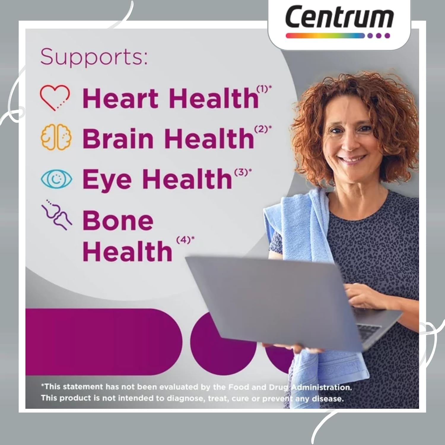 Centrum Silver Women 50 Plus, Multivitamin Supplement, 100 Tablets (Pack of 1)