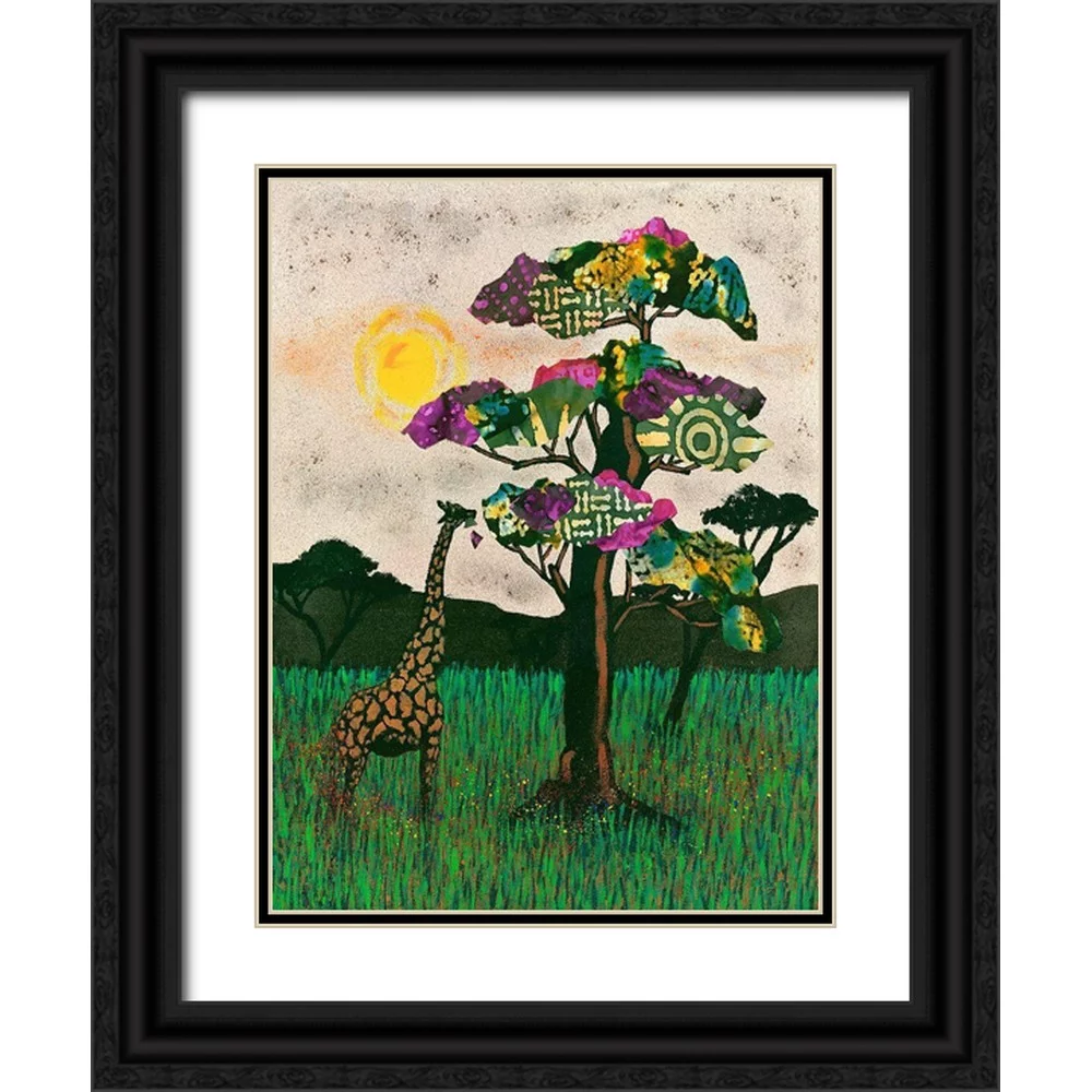 Saunders, Alonzo 25x32 Black Ornate Wood Framed with Double Matting Museum Art Print Titled - Planes of Africa II