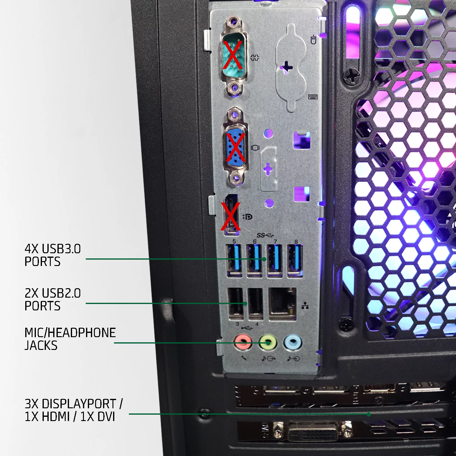 ViprTech.com Ultimate Gaming PC Desktop Computer - Intel i5 4th Gen, AMD Radeon RX 580 8GB, 16GB RAM, 1TB, VR Ready, Wifi, RGB Fans, 1 Year Warranty, Fast Ship, Windows 10 Pro