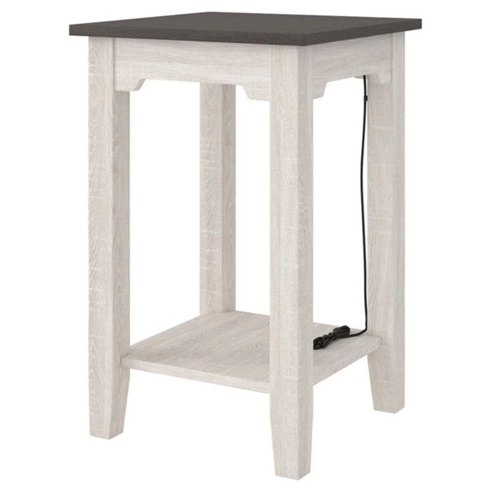 Bowery Hill Farmhouse Engineered Wood End Table in Antiqued White/Gray