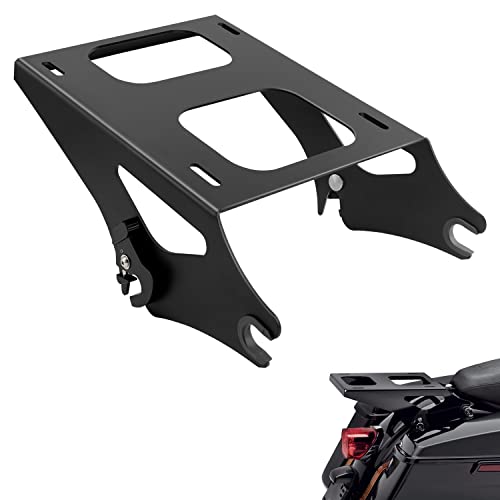 Detachable Two Up Tour Pack Pak Mount Luggage Rack Compatible with Harley Davidson Touring Street Glide/Electra Glide/Road Glide/Road King 2014-2021, Black