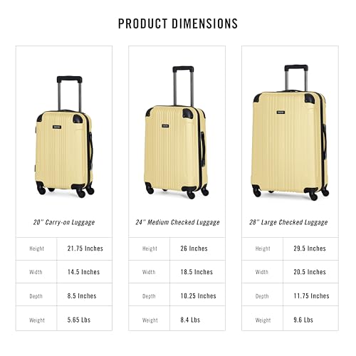 Kenneth Cole REACTION Out of Bounds Lightweight Hardshell 4-Wheel Spinner Luggage, Cobalt Blue, 20-Inch Carry On