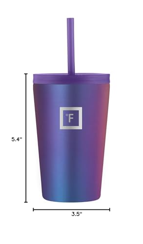 IRON °FLASK Classic Tumbler - Vacuum Insulated Stainless Steel Water Bottle, Double Walled, Drinking Cup, Insulated Travel Mug (Cotton Candy, 24 oz Solid Lid)