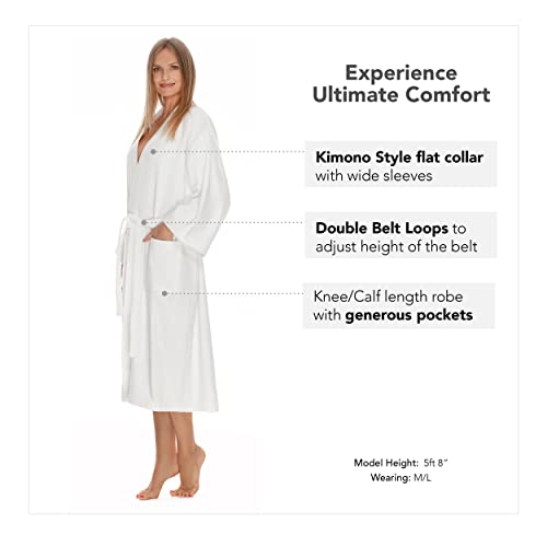 Womens Terry Cloth Bathrobe by Boca Terry, Cotton Spa Robes, Plush Hotel Bath Robe, M/L, 2X, 4X