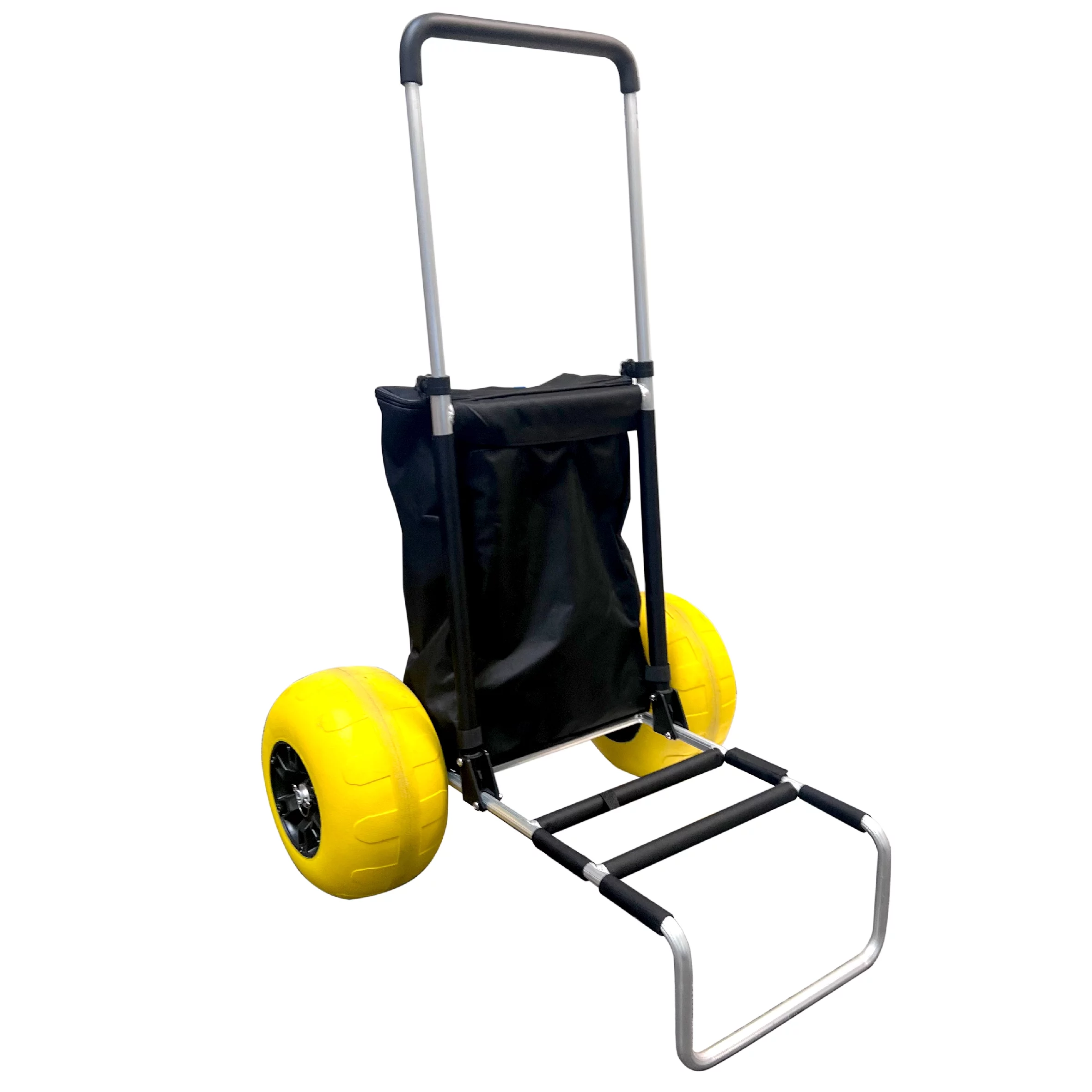 Beach Cart Dolly 12 Inch Airless Balloon Wheels Aluminum Wagon Works Great in the Sand at the Ocean and Lakes Storage Bag Blue Color