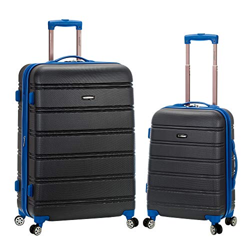 Rockland Melbourne Hardside Expandable Luggage with Spinner Wheels, 2TONEBLUE, 2 Piece (20/28)