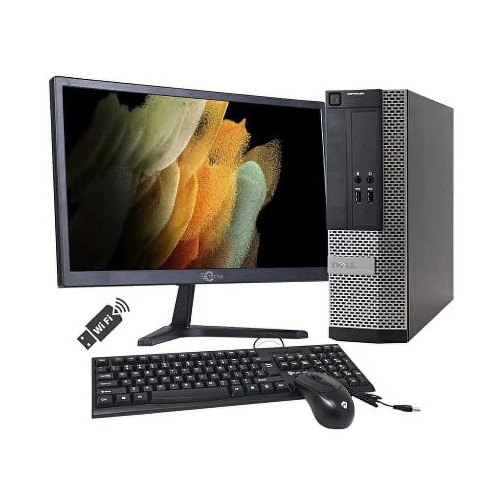 Pre-Owned Dell Optiplex 3020 Business Desktop Computer with 20-inch Screen (Intel Quad Core i5 up to 3.4GHz Processor), 16GB RAM, 512GB SSD, Windows 10 Professional (Refurbished: Good)