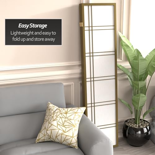 Red Lantern 6 ft. Tall Double Cross Shoji Screen-Grey-3 Panels Room Divider