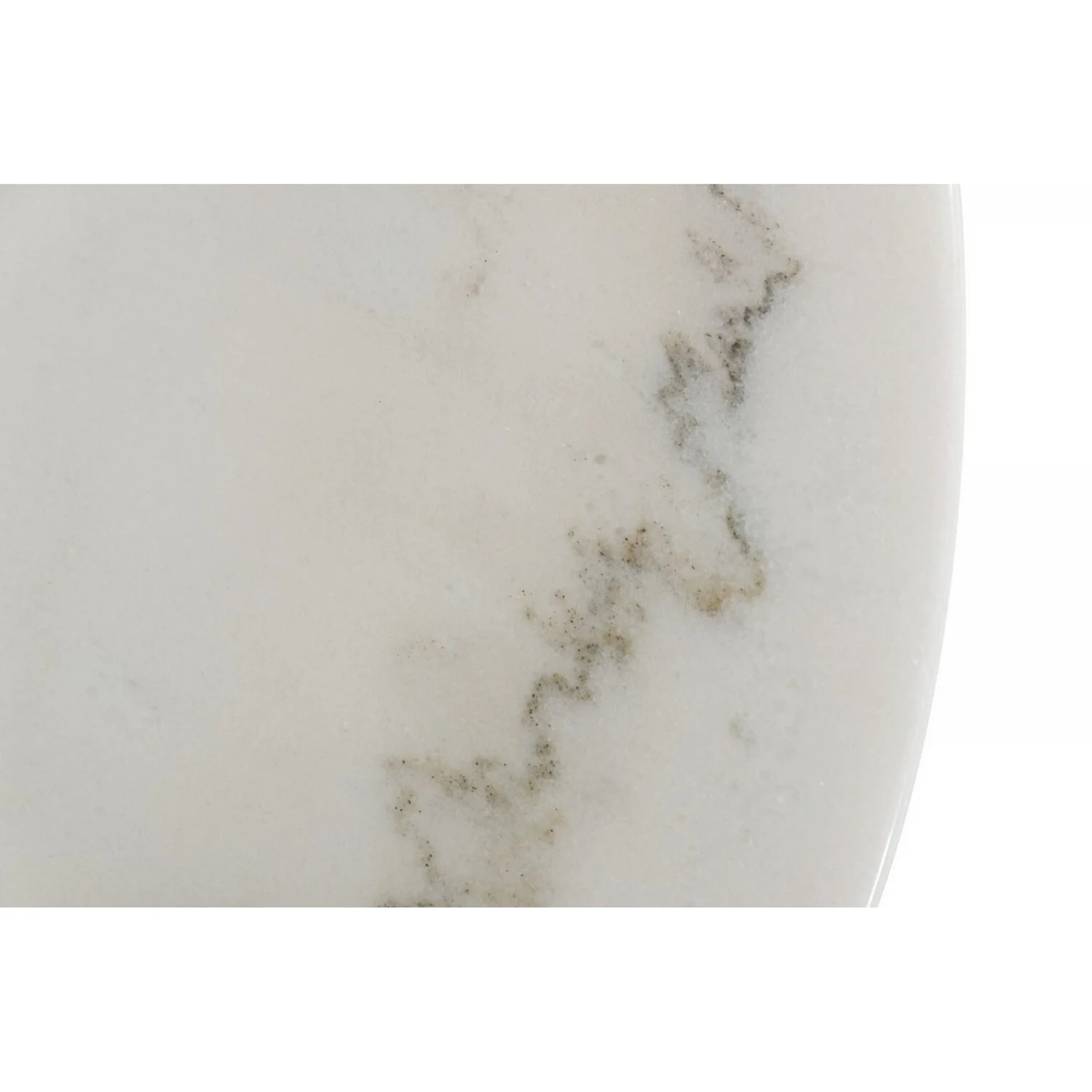 Benjara 20 Inch Marble Top End Table with Pedestal Base, White and Gold