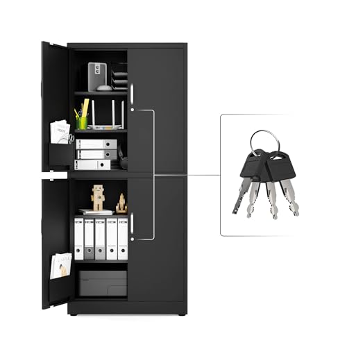 METALTIGER Extra-Spacious Metal Storage Cabinet with Wheels | Rolling Locking Garage Storage Cabinet with Doors, Pegboard and Powder-Coated (71