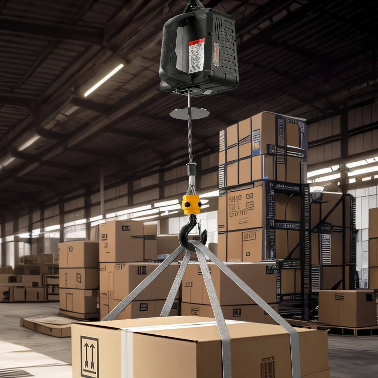 SKYSHALO 2-in-1 Portable Electric Hoist Power Winch 1100lbs Wireless Remote Control