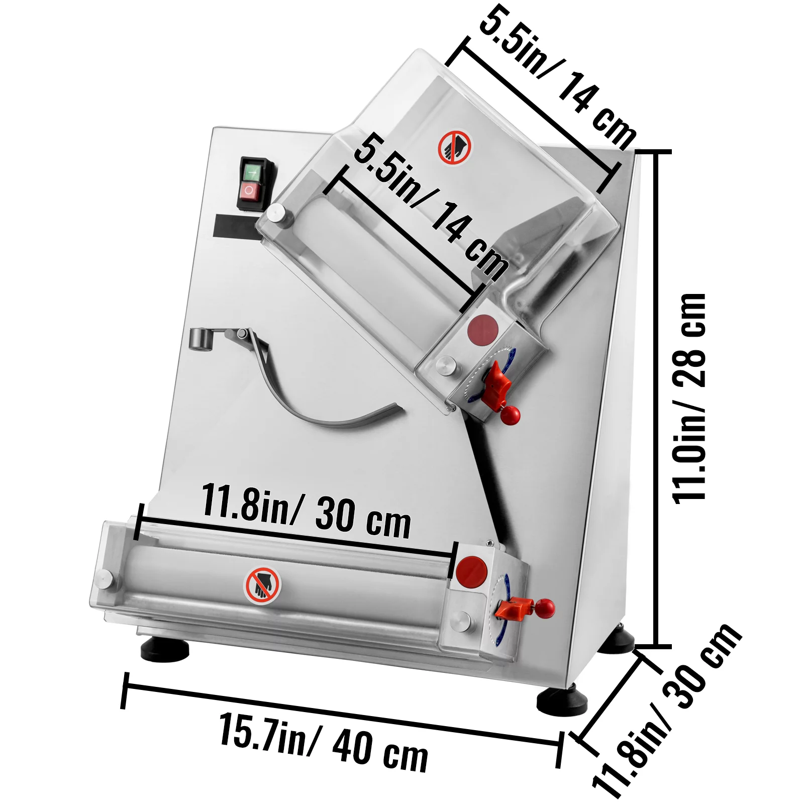 BENTISM Electric Dough Sheeter Pizza Dough Roller Sheeter Stainless Steel Max 12''
