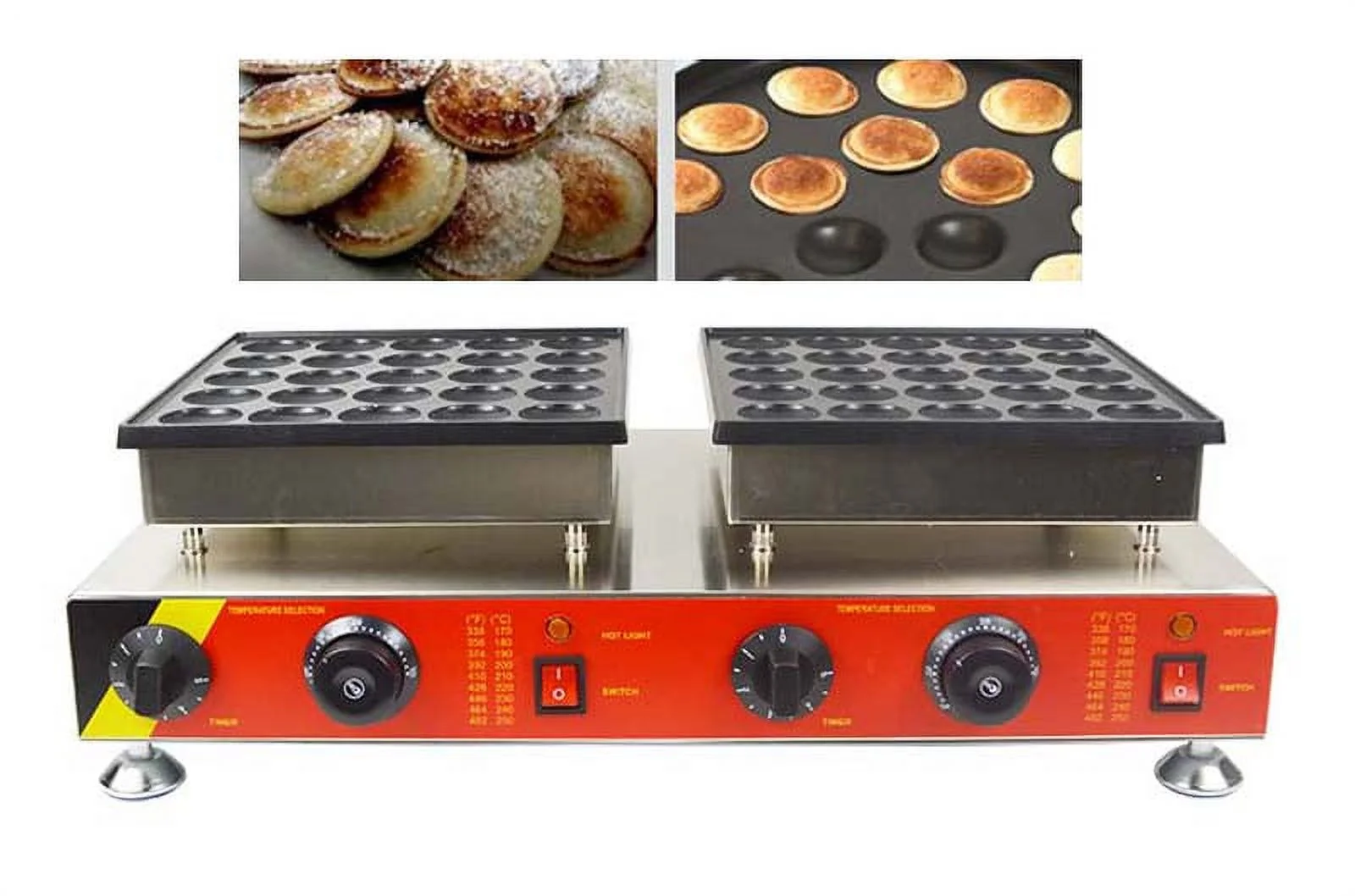 INTBUYING 50Holes Commercial Electric Mini Dutch Pancake Waffle Maker Iron Baker Home Kitchen