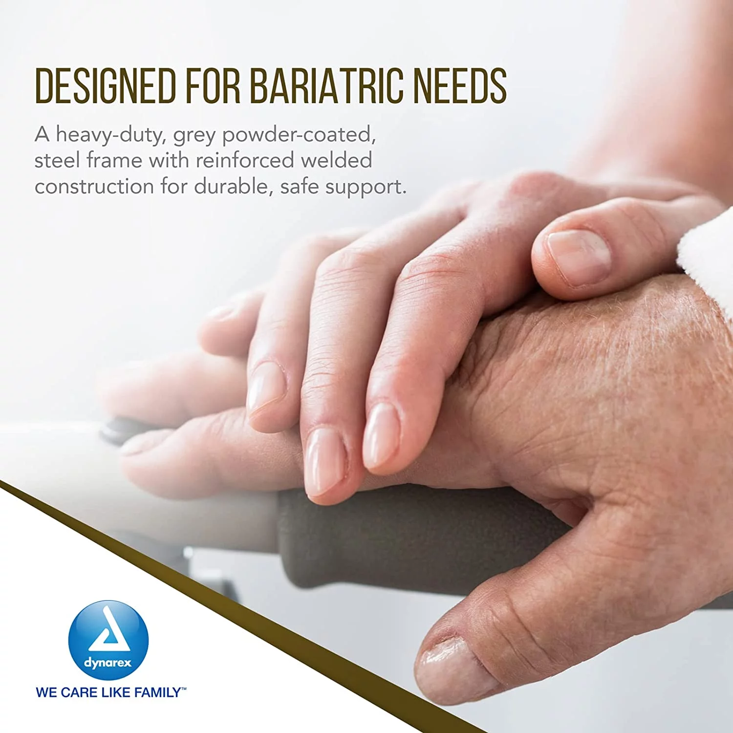 Deluxe Bariatric Drop-Arm Commode 1000lb Capacity by Dynarex