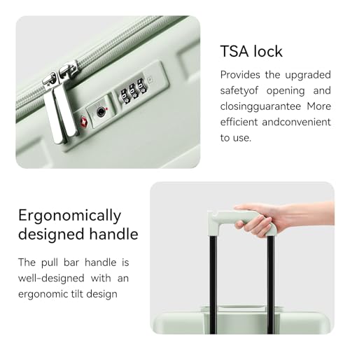 ROAMING Grace Expandable Carry On Luggage Airline Approved, 20 Inch Hardside Carry On Suitcase with Wheels, Travel Harshell Spinner Small Luggage with Tsa Lock, Jade cyan, 20-Inch Carry-On