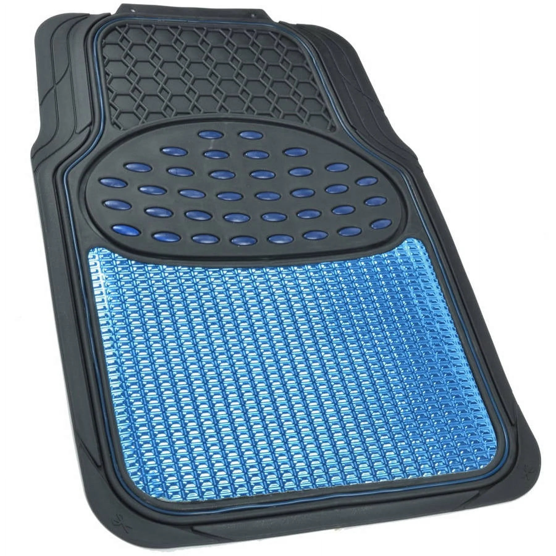 BDK Real Heavy-Duty Metallic Rubber Mats for Car SUV and Truck, All-Weather Protection, Trimmable