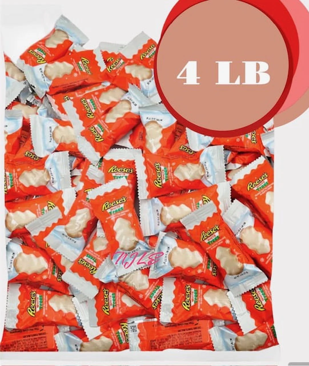 Reece's White Trees- White Tree Chocolate - Christmas Candy Stocking Stuffers White Chocolate Candy - 4 Pounds Approx 100 Pieces - Peanut Butter Chocolate White Creme - Bulk Milk Chocolate Candy