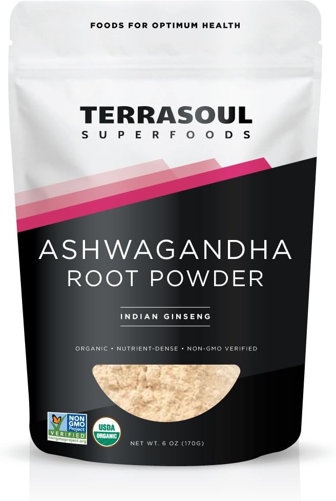 Terrasoul Superfoods Organic Ashwagandha Root Powder 6oz