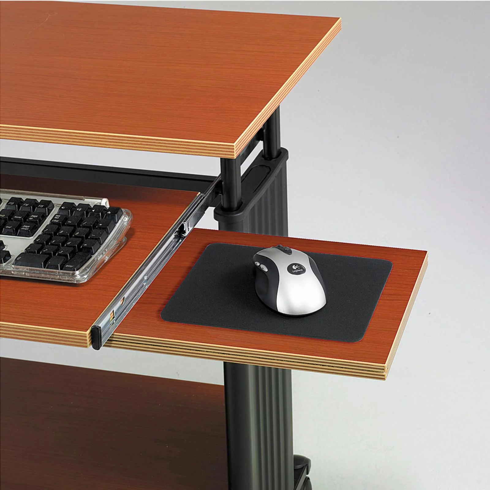 Safco MÜV Standing Wood Workstation in Cherry