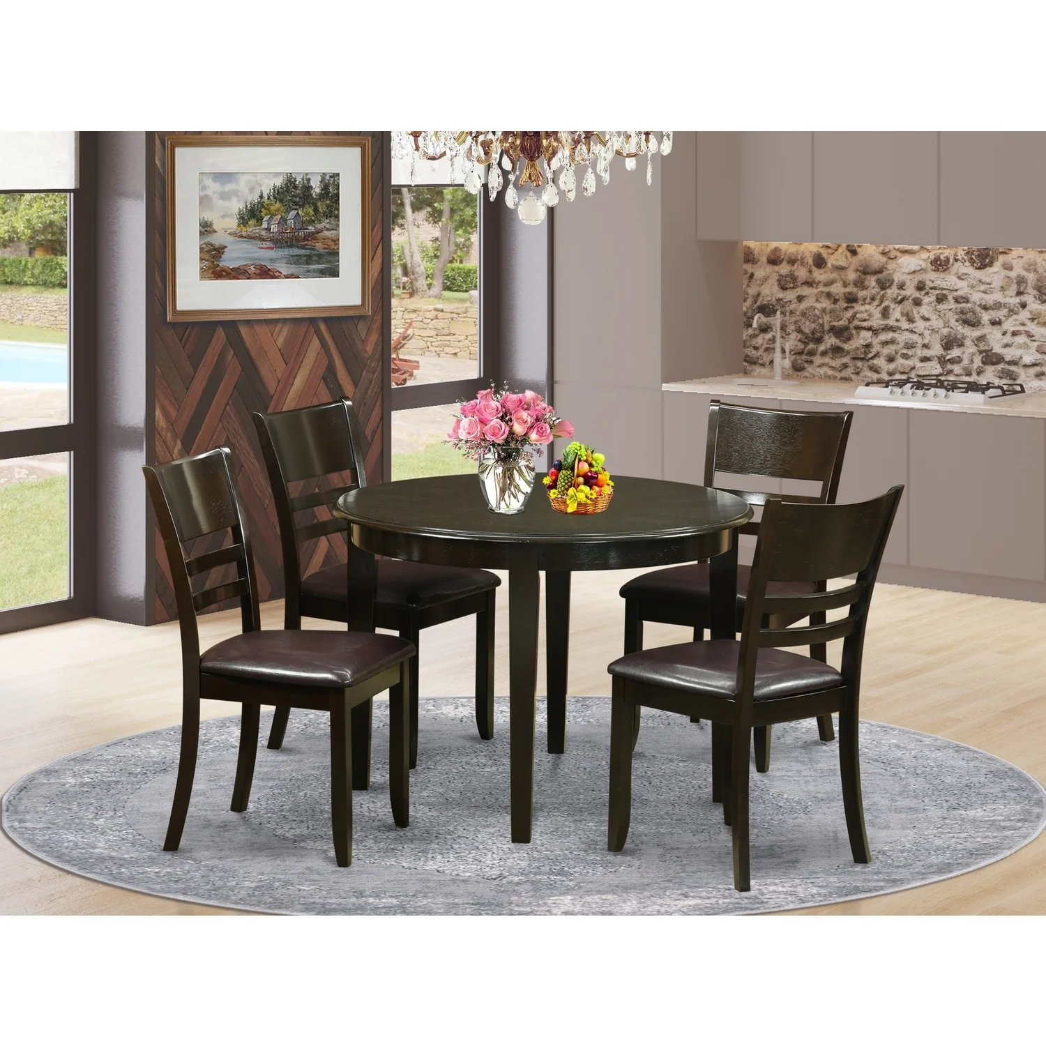 HomeStock Kitchen Table Set--Kitchen Dining Southwestern Sanctuary And Kitchen Chairs