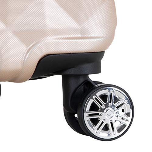 Kenneth Cole REACTION Diamond Tower Collection Lightweight Hardside Expandable 8-Wheel Spinner Travel Luggage, Black, 20-Inch Carry On