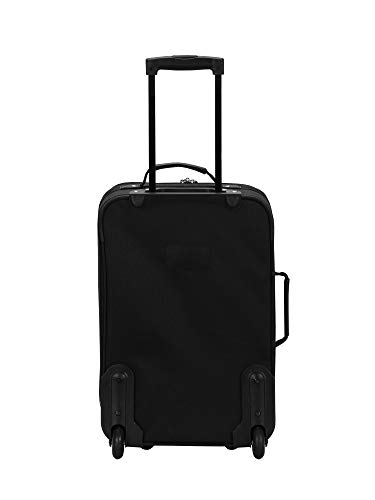Rockland Fashion Softside Upright Luggage Set, Expandable, Kensington, Black and White, 2-Piece(14/19)