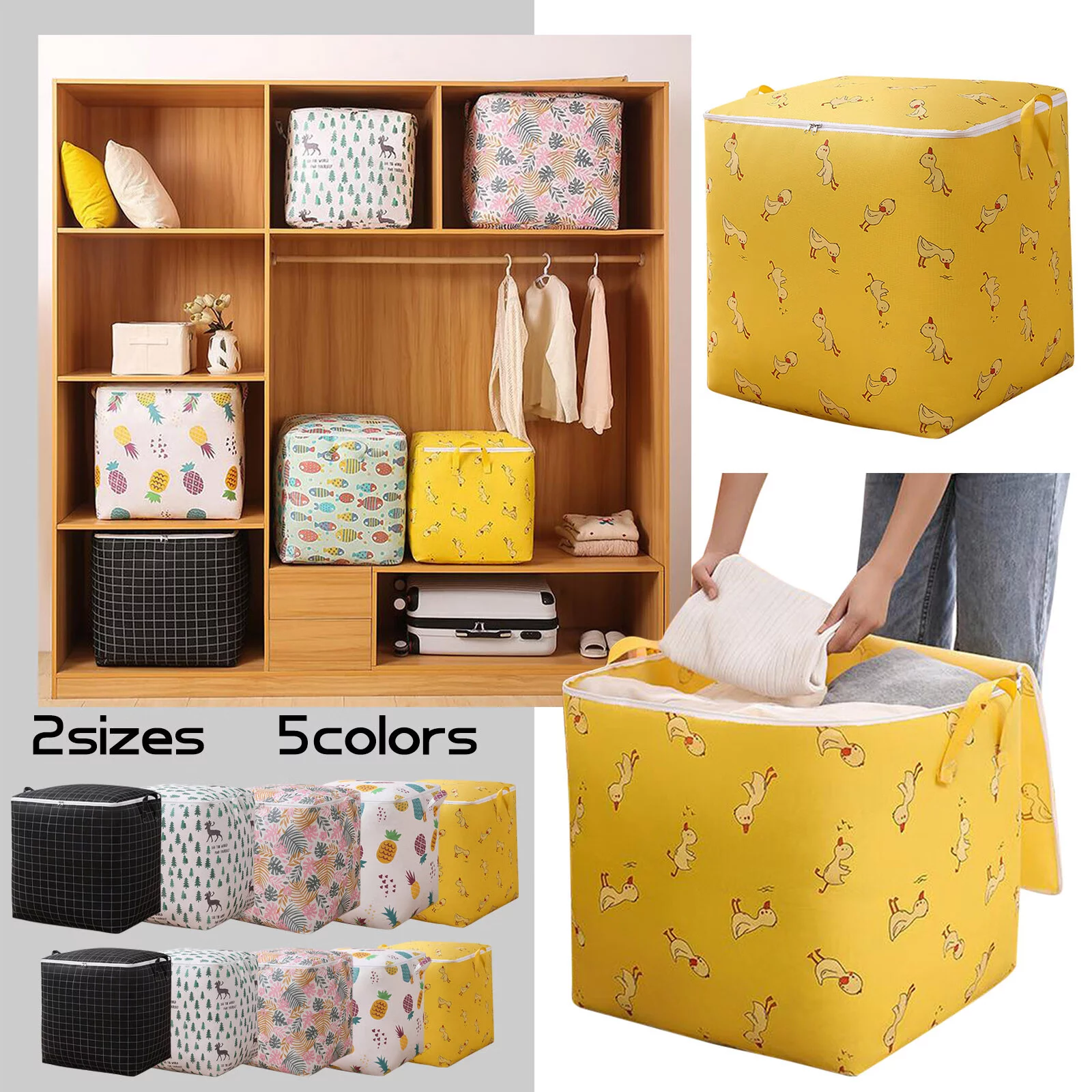 Mortilo A Set (5PCS) Storage Bag Wardrobe Storage Bag Sweater Clothes Storage Container Clothing Storage Box Foldable Closet Storage