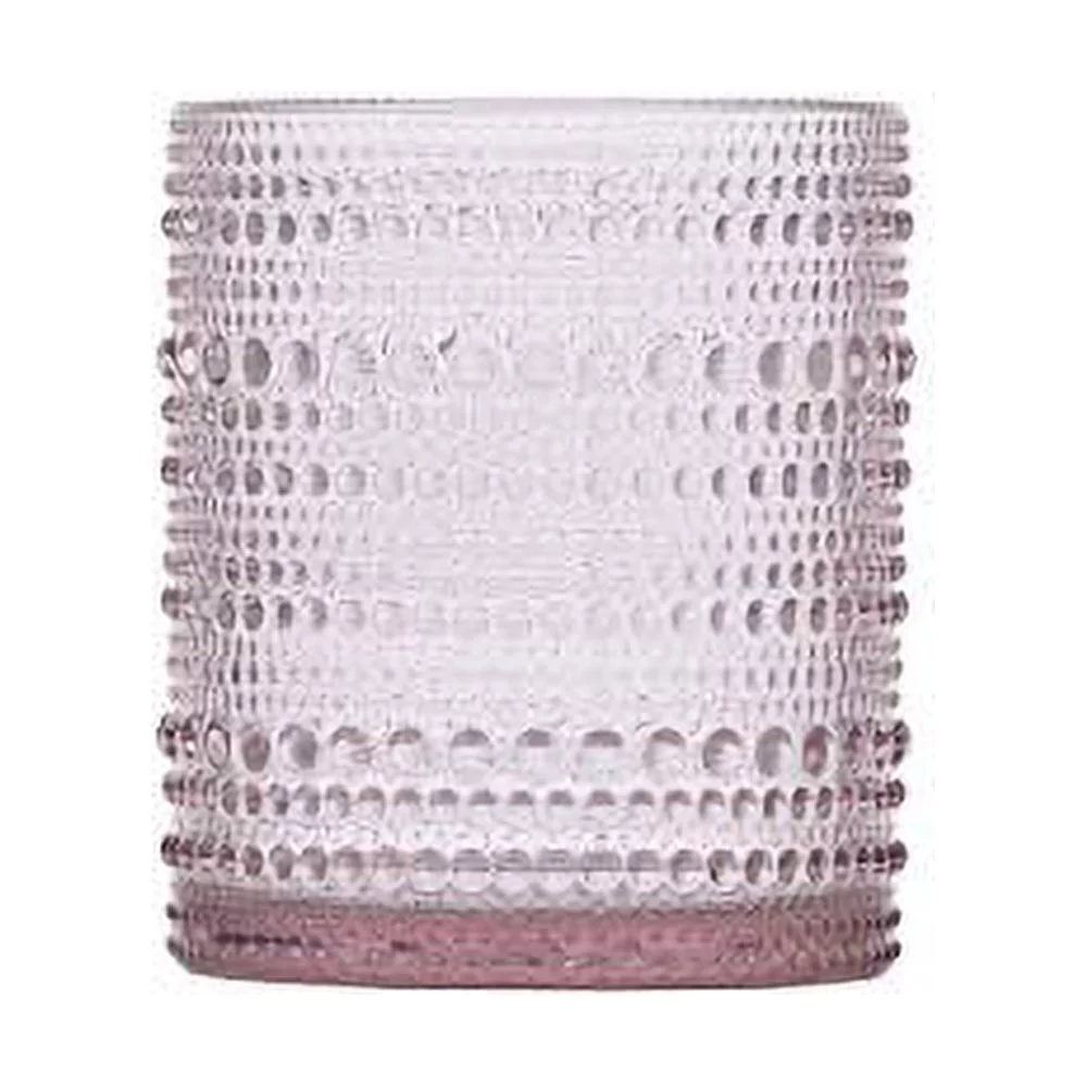 D&V By Fortessa Jupiter Double Old Fashion Glass, 10 Ounce, Set of 6 (Pink)