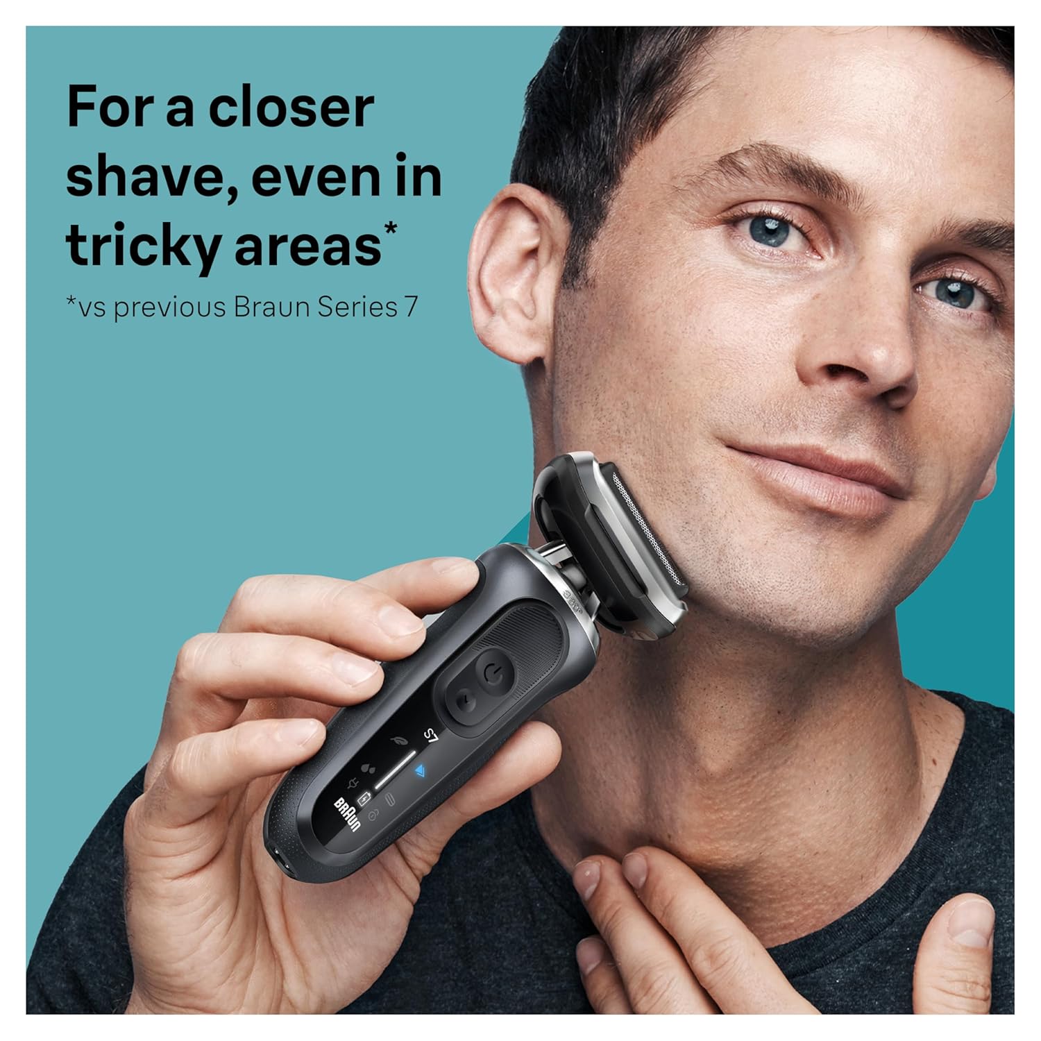 Braun Series 7 Electric Shaver Replacement Head, Easily Attach Your Shaver Head for a Shave as efficient as Day one, Compatible with New Generation Series 7 Shavers, 74S, Silver