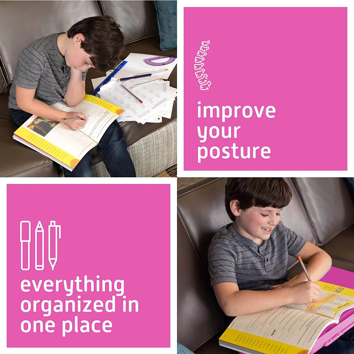 MAVOCRAFT Folding Lap Desk, Laptop Desk, Breakfast Table, Bed Table, Serving Tray, (Pink)