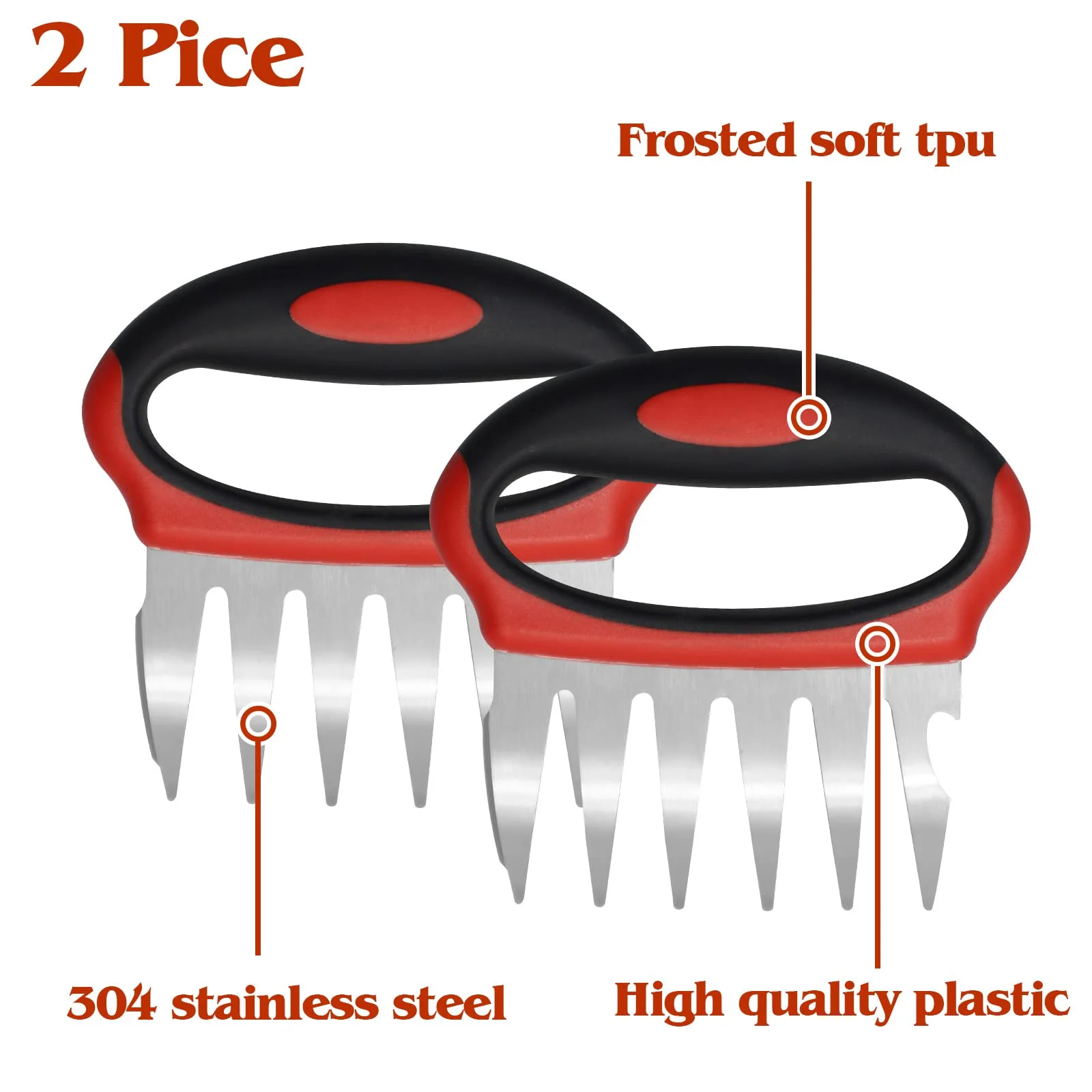 Meat Claws for Shredding, Metal Set of 2 Tools, Chicken Shredder, Meat Shredder Claws, BBQ Shredding Claws, Pulled Pork, Bear Claws, Pork Shredding Claws Shred Cut Meats