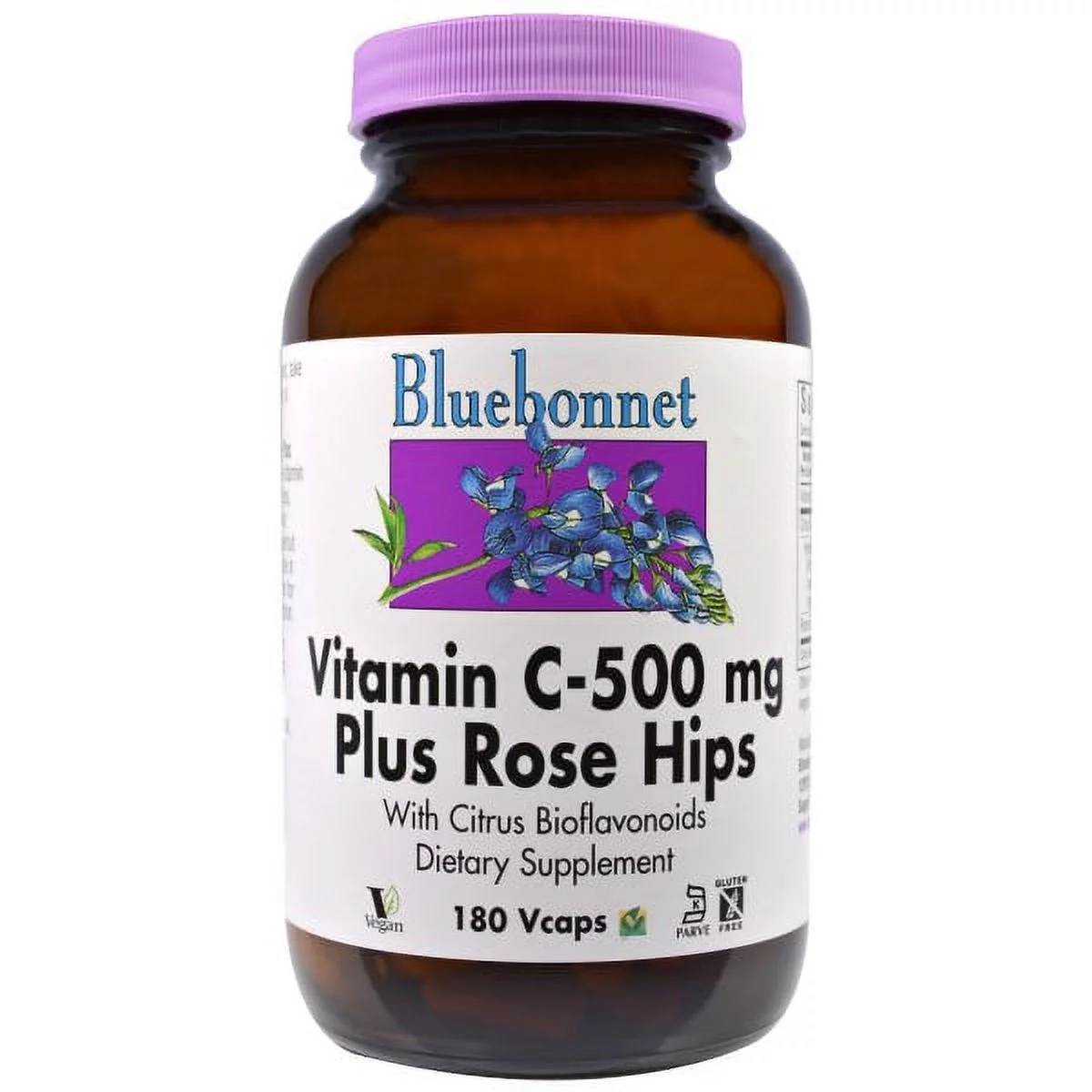 Bluebonnet - Vitamin C-500 mg Plus Rose Hips 180 Vcaps