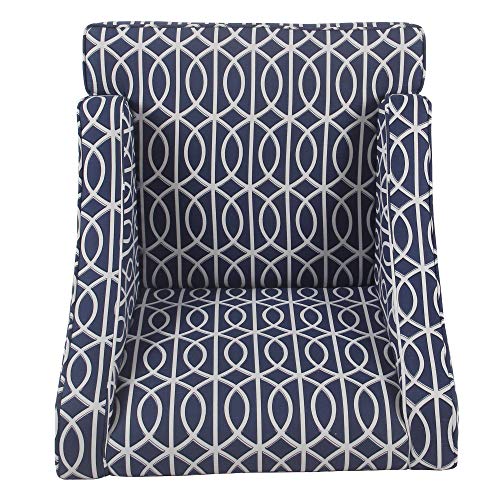 HomePop Velvet Swoop Arm Accent Chair, Suri Blue