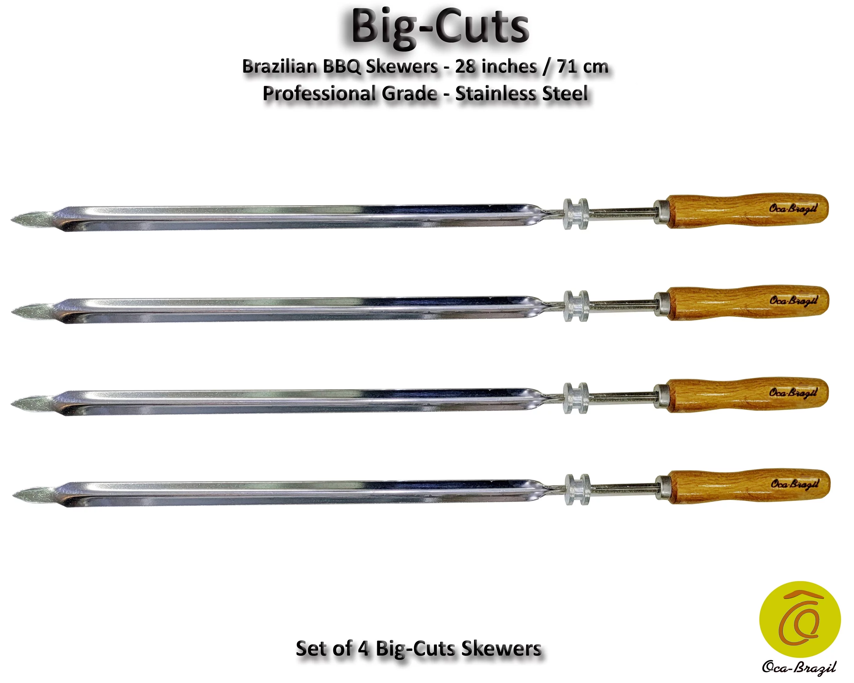 Big Cuts - Set of 6 Brazilian Skewers for BBQ 28