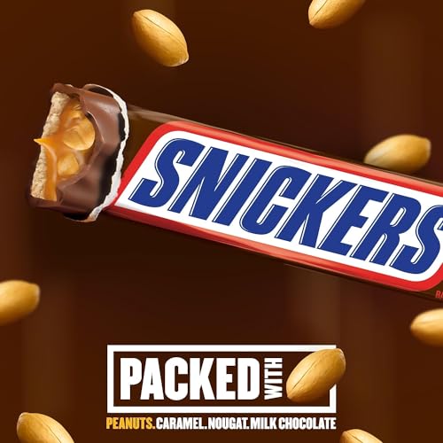 Snickers Single Bar Chocolate Candy, bars of 1.86oz each- 1.86oz (36PACK)
