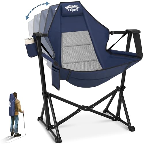 Portable Hammock Camping Chair with Adjustable Back, Folding Hammock Chair Supports 330lbs, Camping Swing Chair for Adults, Camping Hammock Chair for Lawn, Concerts, Backyard, Stargazer