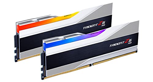 G.SKILL Trident Z5 RGB Series (Intel XMP 3.0) DDR5 RAM 64GB (2x32GB) 6000MT/s CL30-40-40-96 1.40V Desktop Computer Memory UDIMM - Matte White (F5-6000J3040G32GX2-TZ5RW)