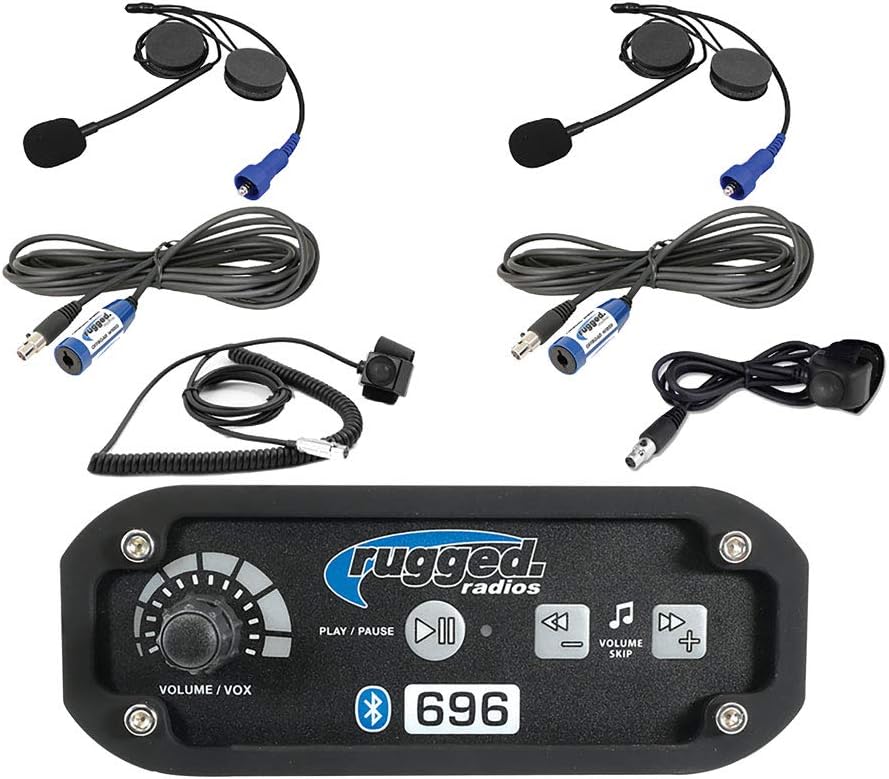 2 Person in-Car Communication Kit - Helmet Headsets, Push to Talk and Intercom Cables - #696-2P-HK