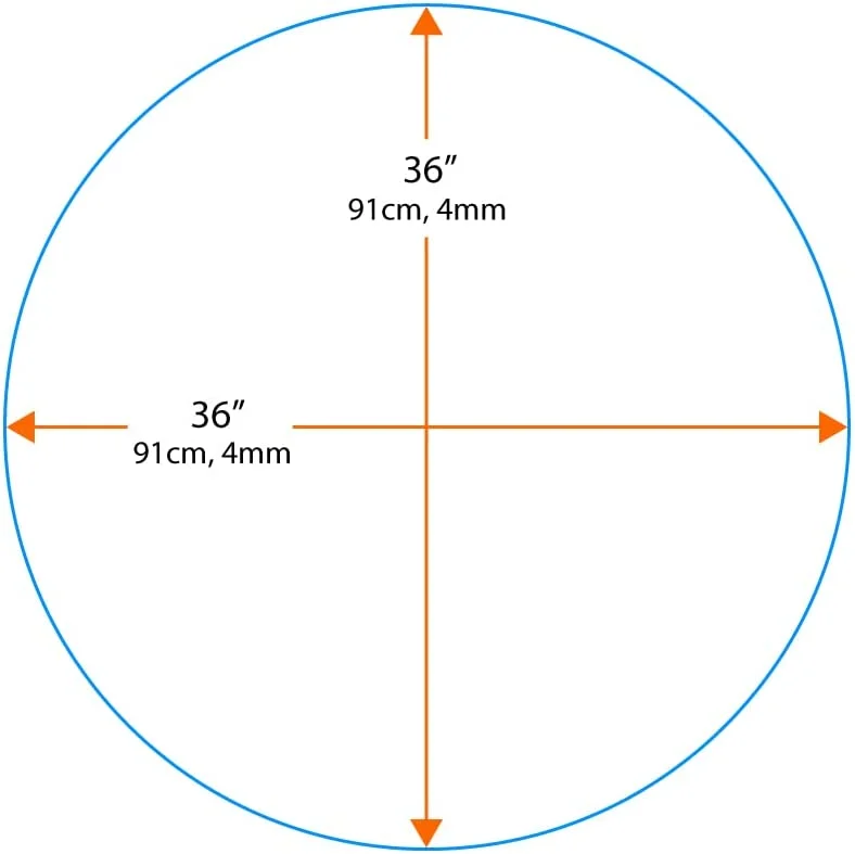 HBBOOMLIFE 36" Round Tempered Clear Glass Table Top - 1/4" Thick with Flat Polish Edge