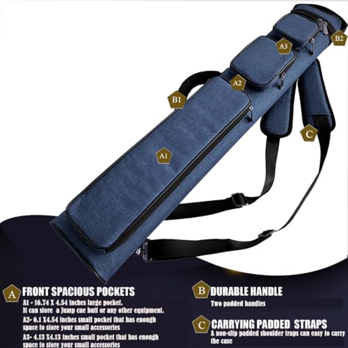 Champion 2X4,3x6 Nylon/Leatherette Billiard Pool Cue Stick Hard Carrying Case 4S2B, 6S3B