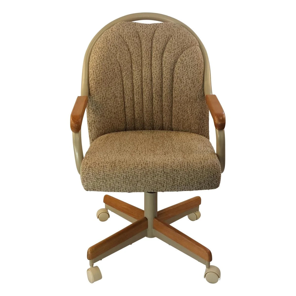 Caster Chair Company Britney Swivel Tilt Caster Arm Chair in Wheat Tweed Fabric