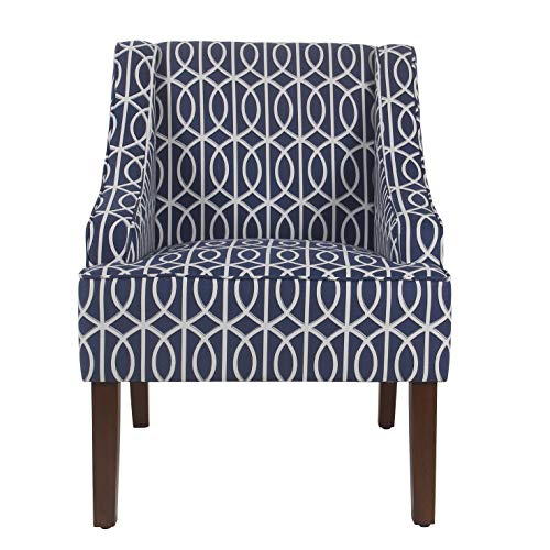 HomePop Velvet Swoop Arm Accent Chair, Suri Blue