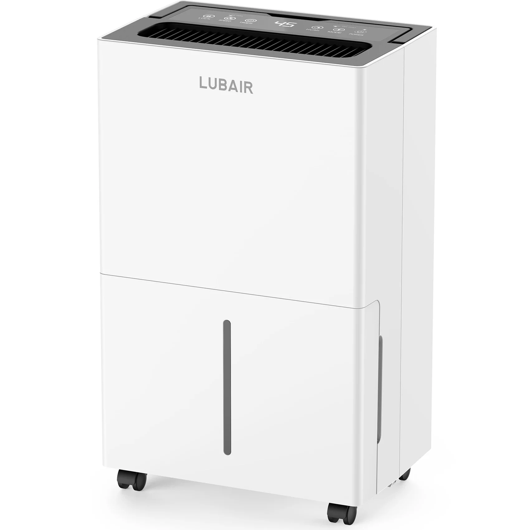 LUBAIR 50 Pints Dehumidifiers for Basements and Home, Spaces up to 4500 Sq.ft, Automatic/Manual Drainage, Intelligent Humidity Control, Laundry Dry, Auto Defrost, 24H Timer