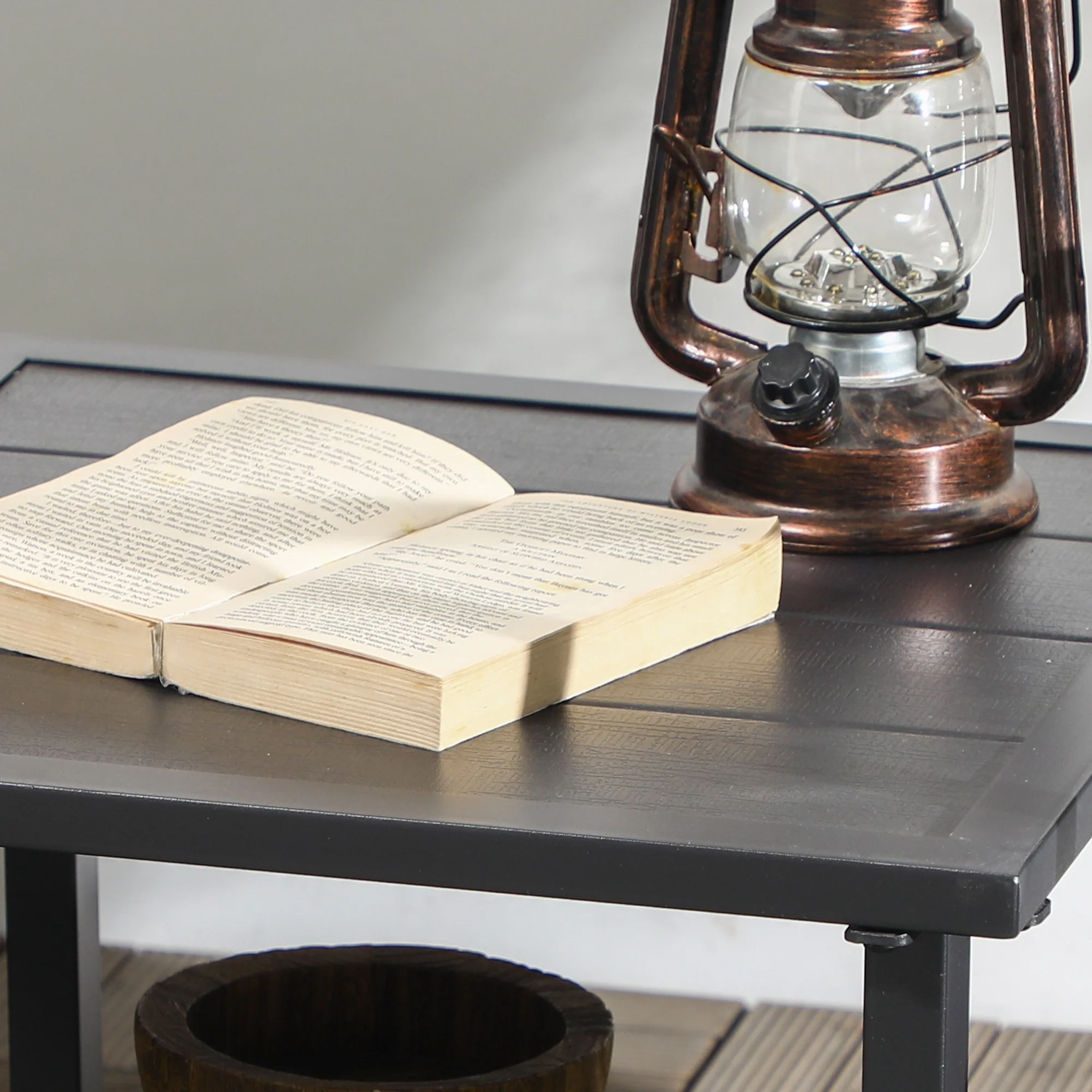 Outsunny 3pc Rocking Chair Set w/ Cushions, Wicker Bistro Set, Dark Blue