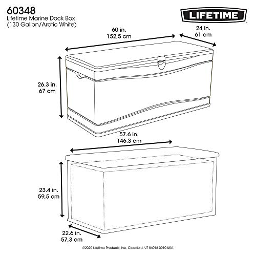 Lifetime 60012 Extra Large Deck Box, 130 Gallon, Desert Sand/Brown